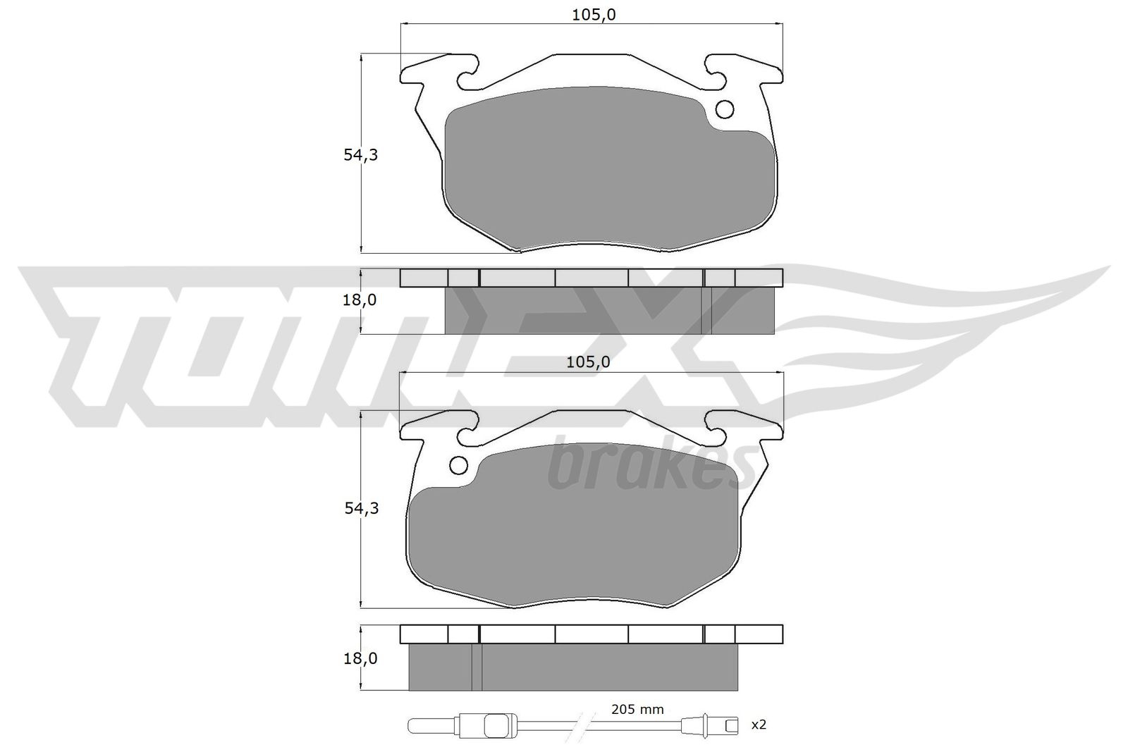 Sada brzdových platničiek kotúčovej brzdy TOMEX Brakes